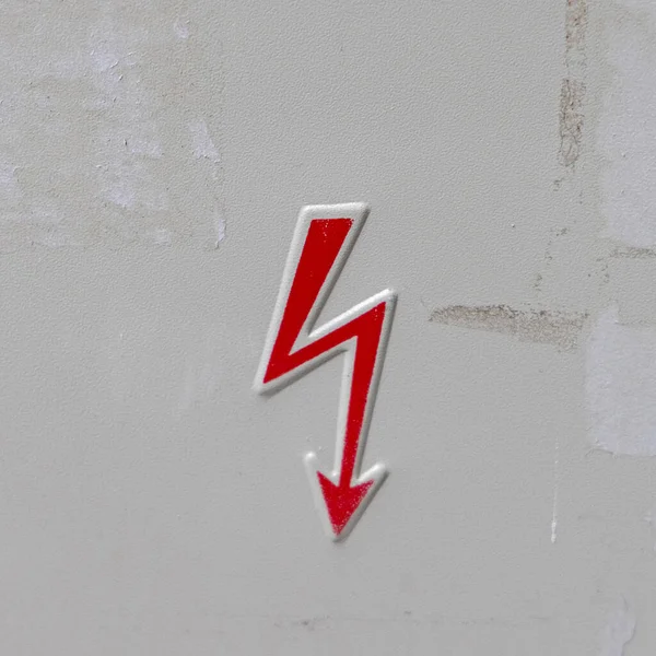 Simbolo Del Fulmine Pericolo Scatola Energia Elettrica — Foto Stock