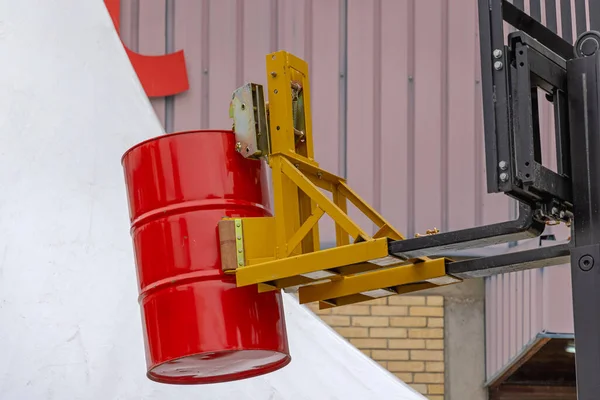 Oil Drum Grabber Forklift Truck Attachment Device — Stock Photo, Image