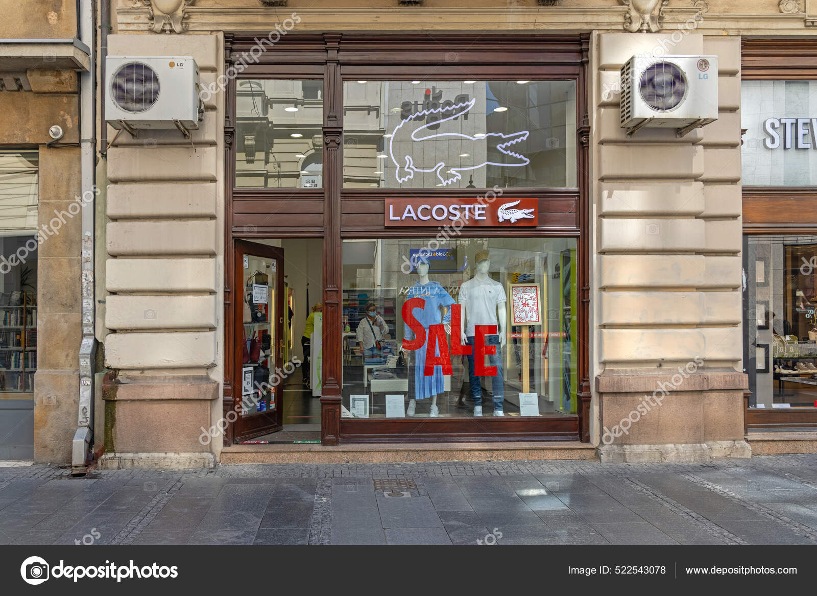 Belgrade Serbia August 2021 Open Shop Lacoste Knez Mihailova