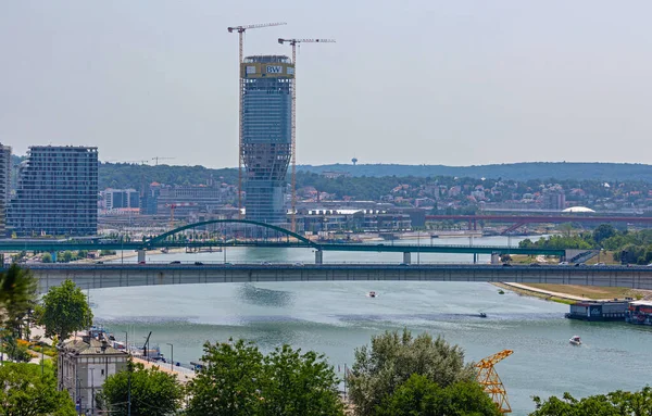 Belgrad Serbien Juli 2021 Brücken Über Die Stadtbild Sommertag — Stockfoto