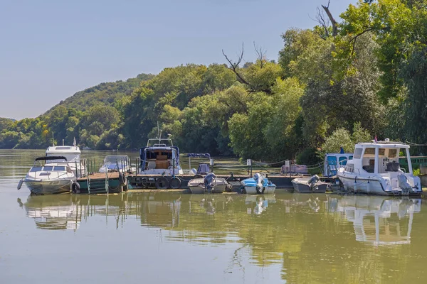 Grocka Serbia September 2021 Nautical Club Marina Oasa Small Boats — Stock Photo, Image