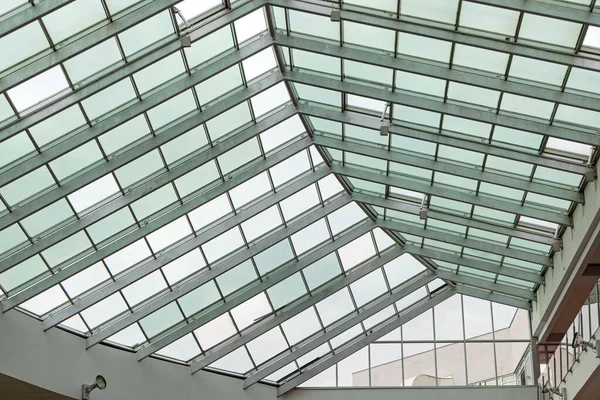 Tinted Green Glass Skylight Windows Roof Ceiling — Stock Photo, Image