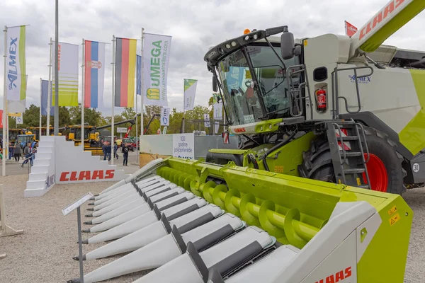 Újvidék Szerbia Szeptember 2021 Claas Big Combine Harvester Agriculture Fair — Stock Fotó