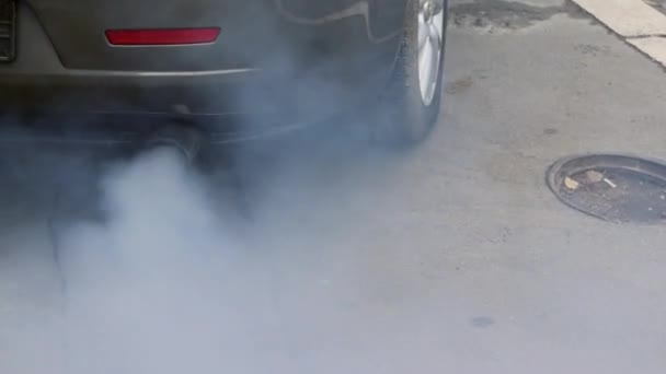 Motor Coche Roto Sin Convertidor Catalítico Flujos Contaminación Del Aire — Vídeos de Stock