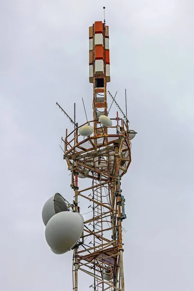 Tower Communication Antennas Lightning Rod Top — Stock Photo, Image