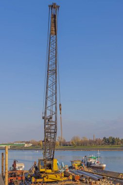 Lifting Crane Boom at Old Barge River Works