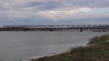 Old Steel Pancevo Bridge Over River Danube in Belgrade