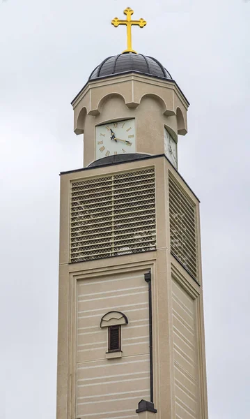 Clock Dial Bell Tower New Belgrade Church — Stock Photo, Image