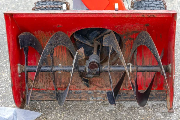 Auto Propulsionado Dois Estágios Snow Blower Lâminas Auger — Fotografia de Stock