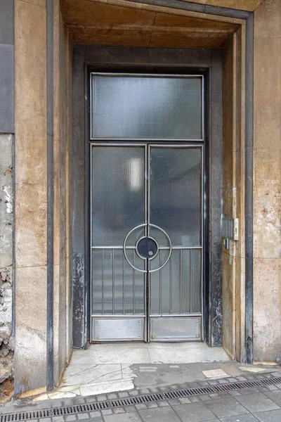 Wszystkie Bezpieczne Drzwi Szklane Metalową Ramą — Zdjęcie stockowe
