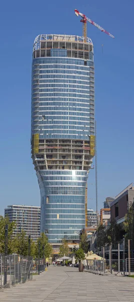 Belgrad Serbia Października 2021 Wieżowiec Kula Belgrad Budowa Nabrzeża Słoneczny — Zdjęcie stockowe