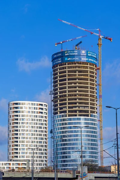 Bělehrad Srbsko Listopadu 2021 Skyline Tower Afi Europe Constryction Site — Stock fotografie