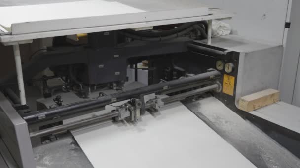 Processo Máquina Impressão Offset Papel Folha Fed — Vídeo de Stock