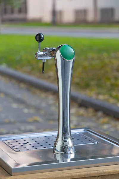 Fassbierhahn Aus Edelstahl Getränkehahn — Stockfoto