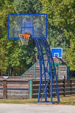 Mavi Basketbol Hoop Çelik Yapı Açık Hava Sporları