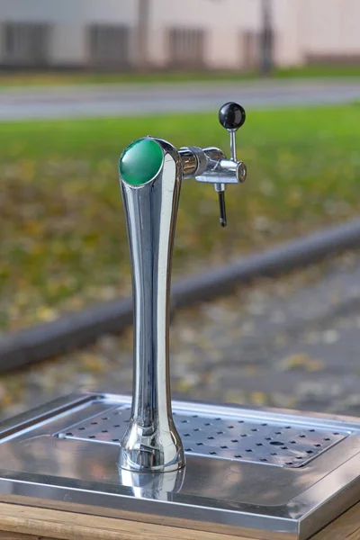 Draught Beer Tap Roestvrij Stalen Drankkraan — Stockfoto