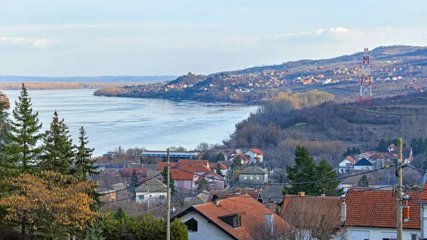 Die Donau Vinca Blick Auf Die Landschaft Winter — Stockfoto