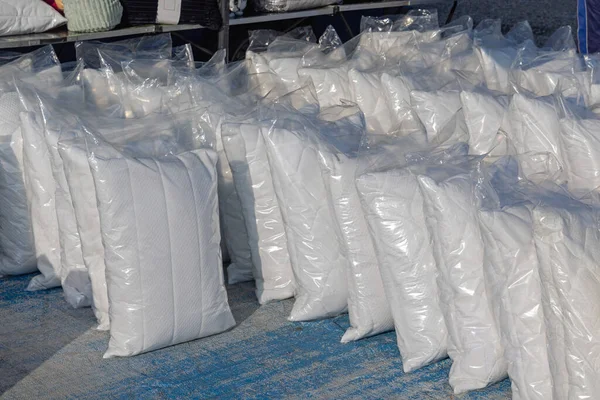New White Memory Foam Pillows Bags — Stock Photo, Image