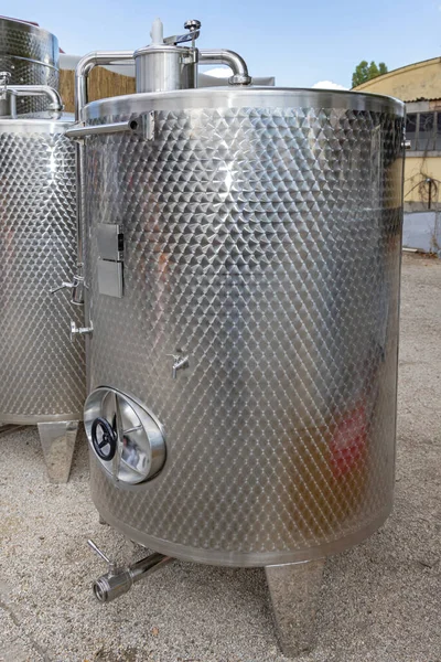 Equipamento Grande Destilaria Bebida Vinificação Tanque Cistern — Fotografia de Stock
