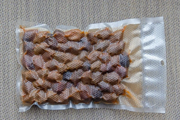 Azeitonas Conserva Saco Selado Vácuo Armazenamento Alimentos — Fotografia de Stock