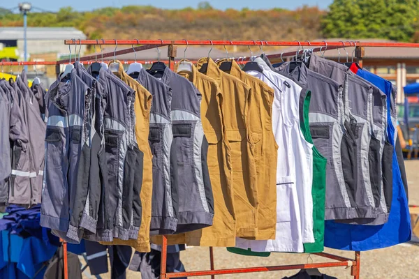 Various Cotton Vests Clothing Hanging Railing — Stock Photo, Image