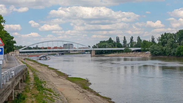 Мост Белвароси Через Реку Тиса Сегеде Венгрия — стоковое фото