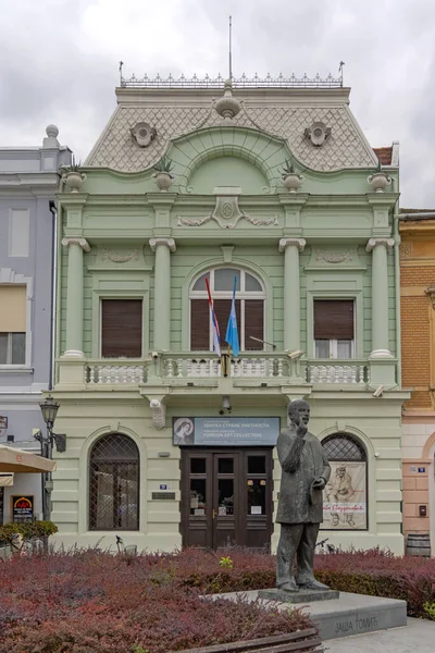 Novi Sad Sérvia Setembro 2021 Estátua Bronze Jasa Tomic Landmark — Fotografia de Stock