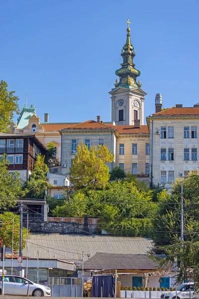 Βελιγράδι Σερβία Οκτωβρίου 2021 Ορόσημο Στον Πύργο Της Ορθόδοξης Εκκλησίας — Φωτογραφία Αρχείου