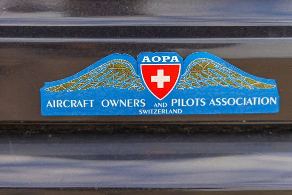 Bern Svájc 2021 Október Aopa Sticker Aircraft Owners Pilots Associaton — Stock Fotó