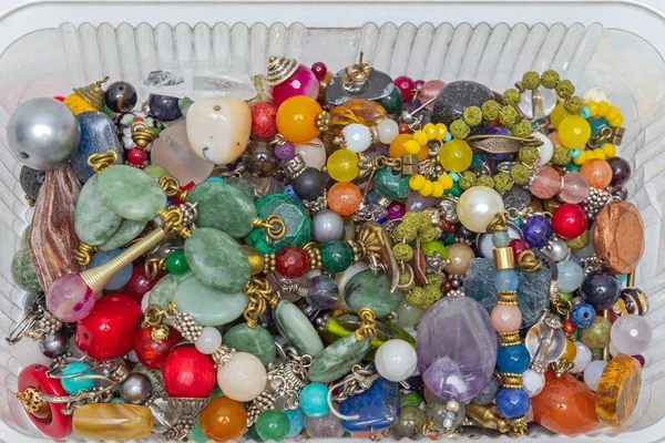 Semi Precious Stones Material Earrings Maker Box — Stock Photo, Image