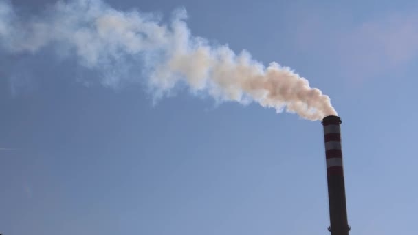 Chimney Fumes Steel Mill Plant Industry Air Pollution Masalah Pemanasan — Stok Video