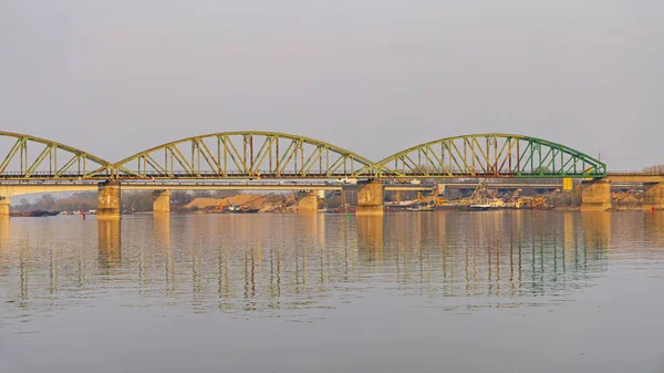 Pontes Ferroviárias Rodoviárias Ostruznica River Sava Sérvia — Fotografia de Stock