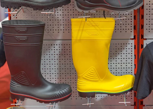 Nouvelles Bottes Sécurité Caoutchouc Avec Orteils Acier Équipement Travail — Photo