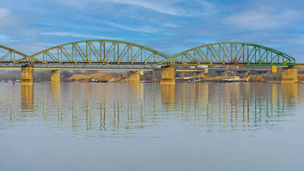 Railway Road Bridges Ostruznica Sava River Serbia — Stock Photo, Image