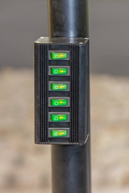 Illuminated Green Toggle Rocker Switches Everything is Power On