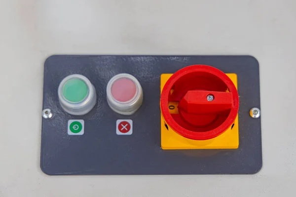 Push Buttons Emergency Stop Switch Control — Stok fotoğraf