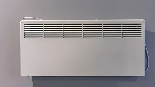 Plain White Electric Space Heater Mounted Wall — Fotografia de Stock