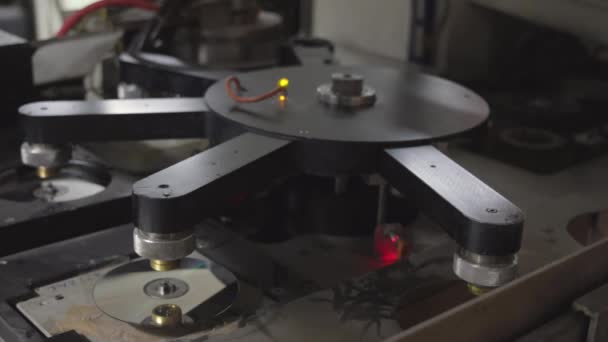 Compact Disc Manufacturing Process Production Machine Technology — Vídeos de Stock