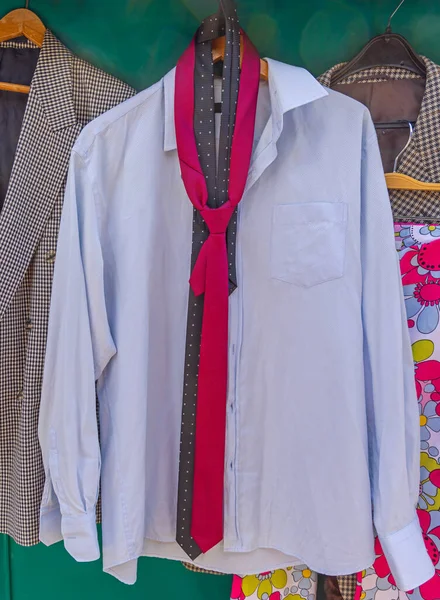 Red Necktie White Shirt Fashion Style Set — ストック写真