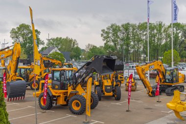 Belgrade, Serbia - April 28, 2022: Famous British Manufacturer of Construction Equipment Jcb at Trade Fair Expo.