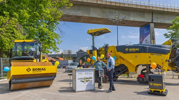 Belgrade Serbia April 2022 Road Building Equipment Bomag Fayat Group — Fotografia de Stock
