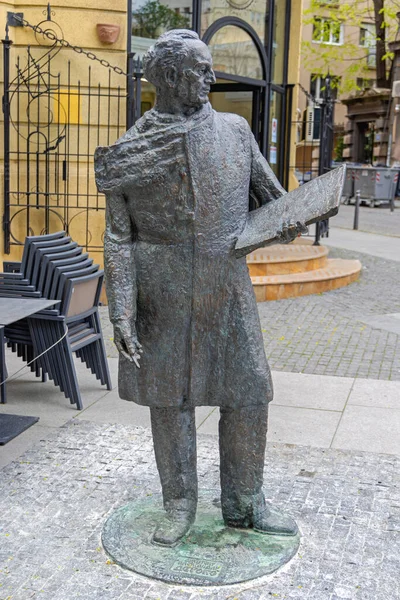 Belgrade Serbia April 2022 Bronze Statue Aleksandar Deroko Serbian Architect — Foto Stock