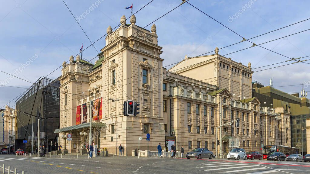 Belgrado, Serbia 27 de febrero de 2022 Edificio histórico del Teatro
