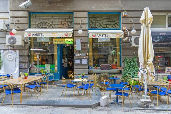 Belgrado Serbia Marzo 2022 Cafetería Lounge Restaurant Mayka Casco Antiguo —  Fotos de Stock