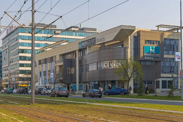 Belgrad Serbia Marca 2022 Big Hospital Building Medi Group Nowym — Zdjęcie stockowe