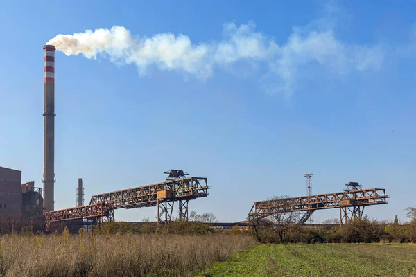 Smederevo Serbia Octubre 2021 Contaminación Del Aire Fábrica Aceros Chimenea — Foto de Stock