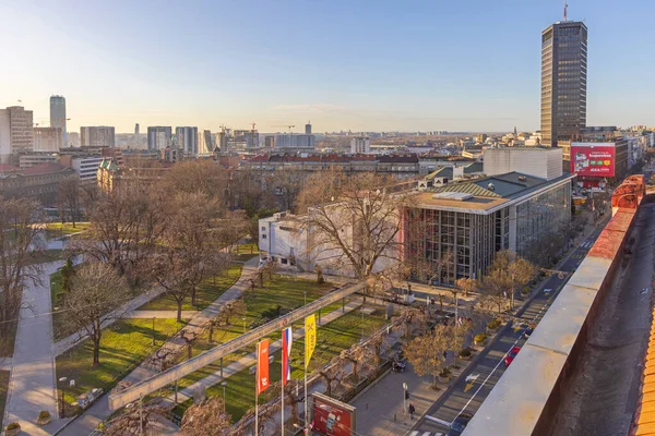 Belgrad Serbien Februar 2022 Luftaufnahme Des Parks Manjez Und Des — Stockfoto