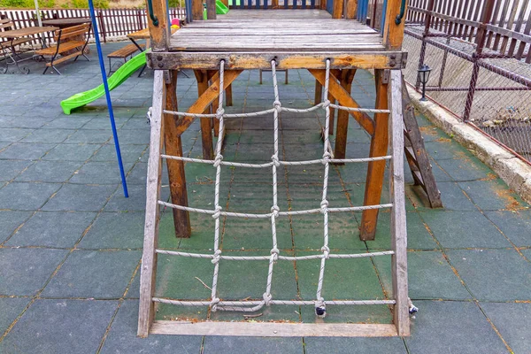 Climbing Cargo Rope Net Kids Playground Fun — Stock Photo, Image