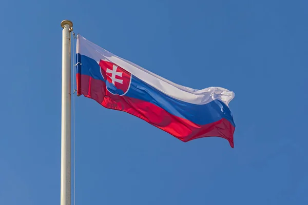 Republic Slovakia Country Flag Blue Sky Sunny Day — Stock Photo, Image