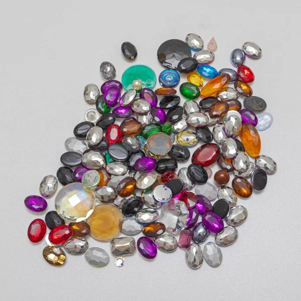 Colourful Cabochon Gem Stones Jewellery Making Material White Background — 스톡 사진